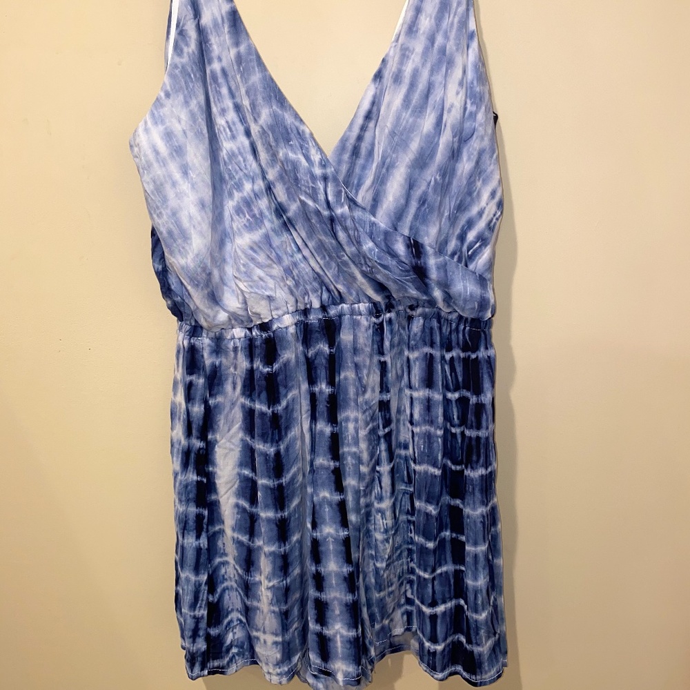 Blue tie dye romper